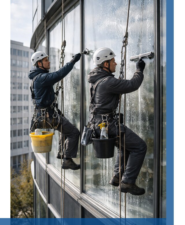 Мойка панорамных окон в Гусе-Хрустальном от 374 р. заказать у ВЫСОТНИК-Гсь