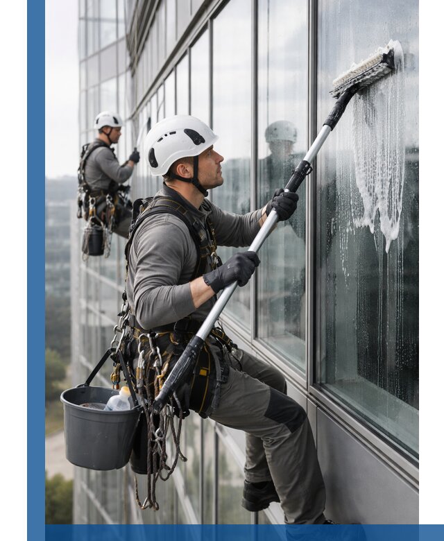 Высотная мойка сплошного остекления с выездом в Гусе-Хрустальном