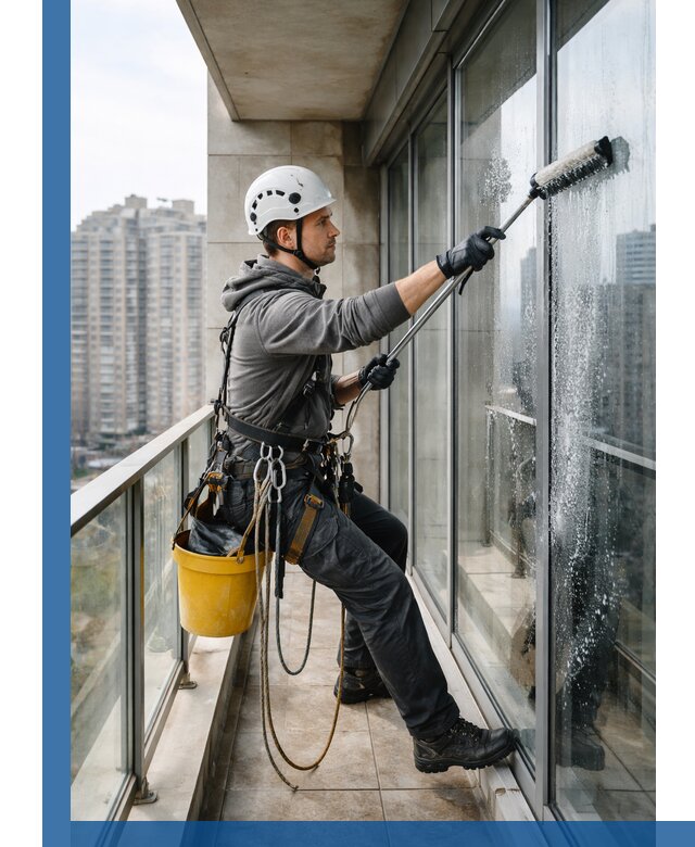 Профессиональная мойка балконного остекления в Гусе-Хрустальном