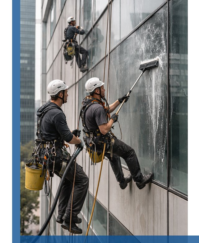 Профессиональная высотная мойка фасадов зданий в Гусе-Хрустальном