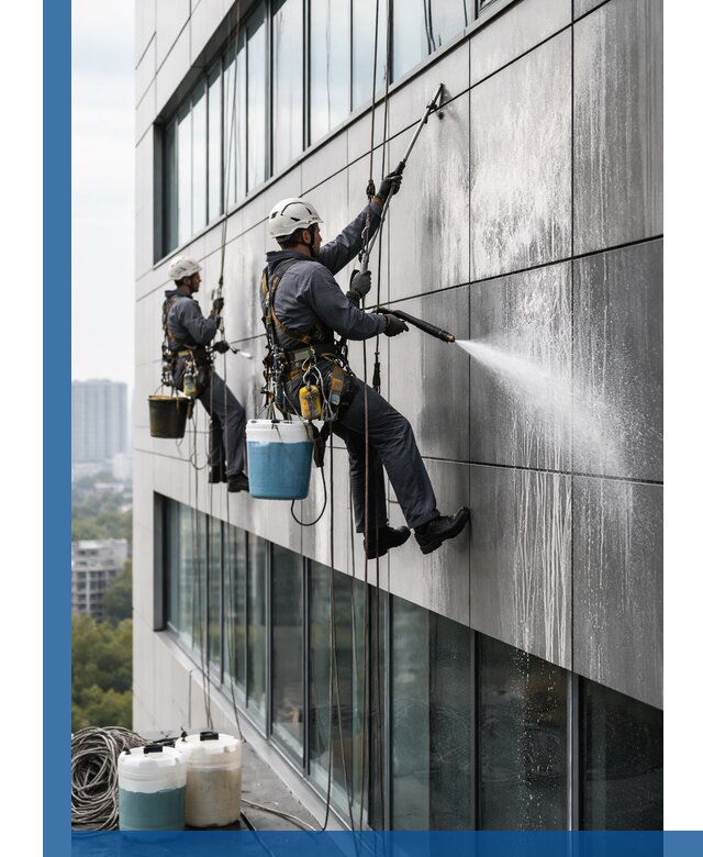 Профессиональная мойка вентилируемых фасадов в Гусе-Хрустальном