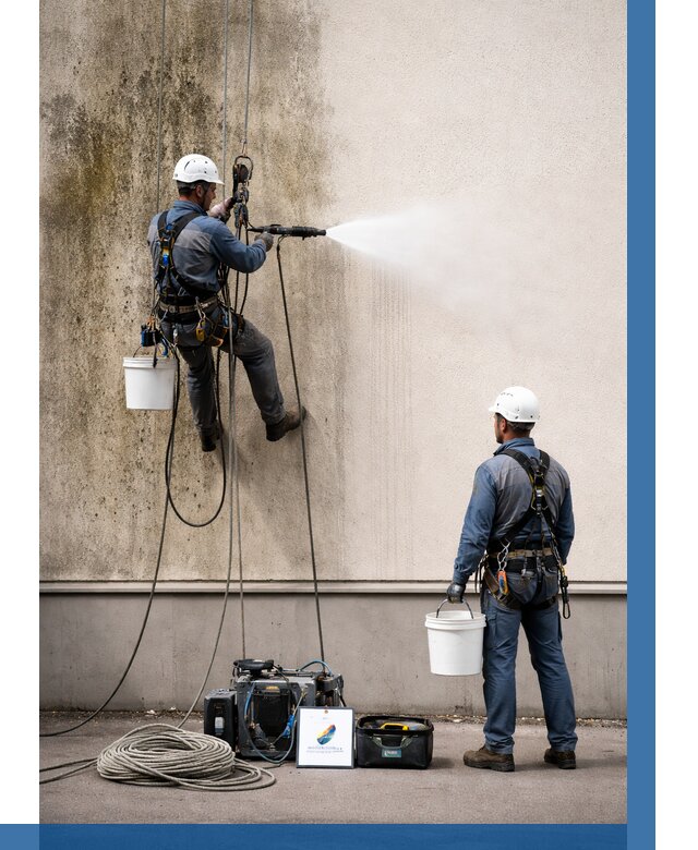 Очистка фасада от плесени в Гусе-Хрустальном от 321 р. | ВЫСОТНИК-Гсь