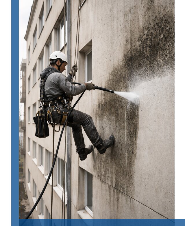 Профессиональная очистка фасадов от плесени в Гусе-Хрустальном