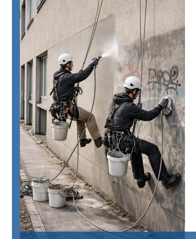 Антиграффити покрытие фасада с защитой от надписей в Гусе-Хрустальном