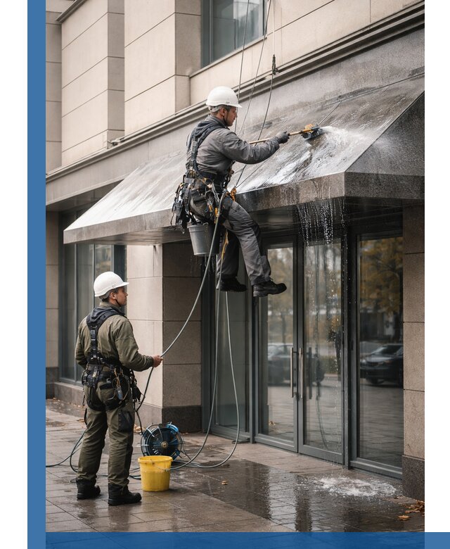 Профессиональная мойка козырьков и навесов в Гусе-Хрустальном