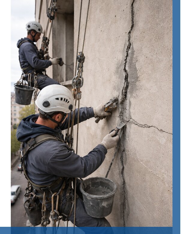 Заделка трещин на фасаде в Гусе-Хрустальном от 963 р. | ВЫСОТНИК-Гсь