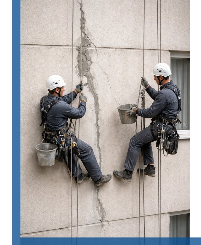 Заделка трещин на фасаде в Гусе-Хрустальном с гарантийным ремонтом