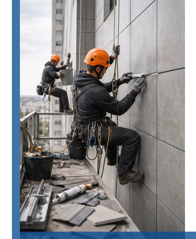 Профессиональный ремонт фасада из керамогранита в Гусе-Хрустальном