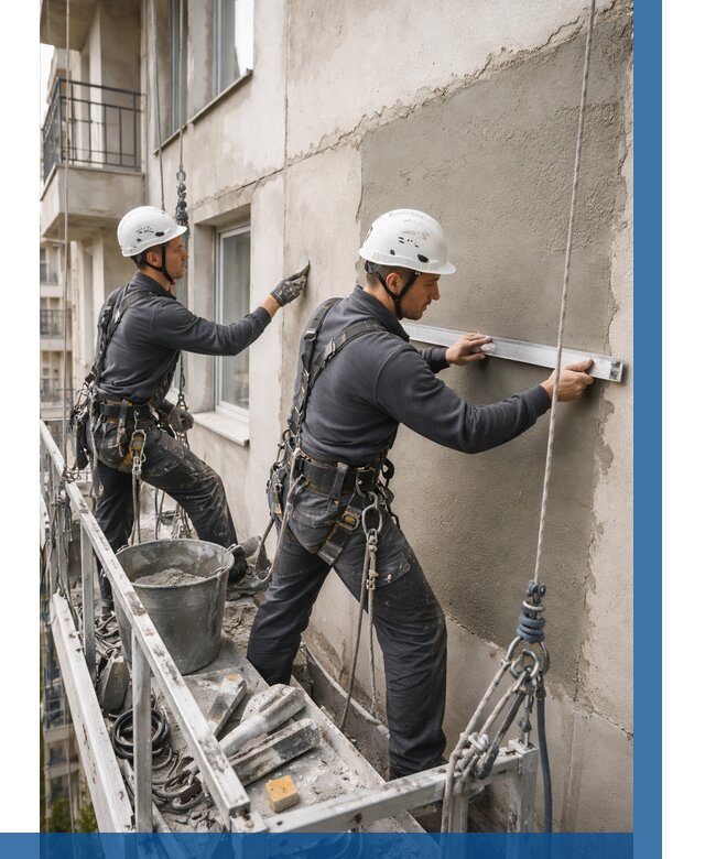 Штукатурка фасада на высоте в Гусе-Хрустальном от 963 р. | ВЫСОТНИК-Гсь