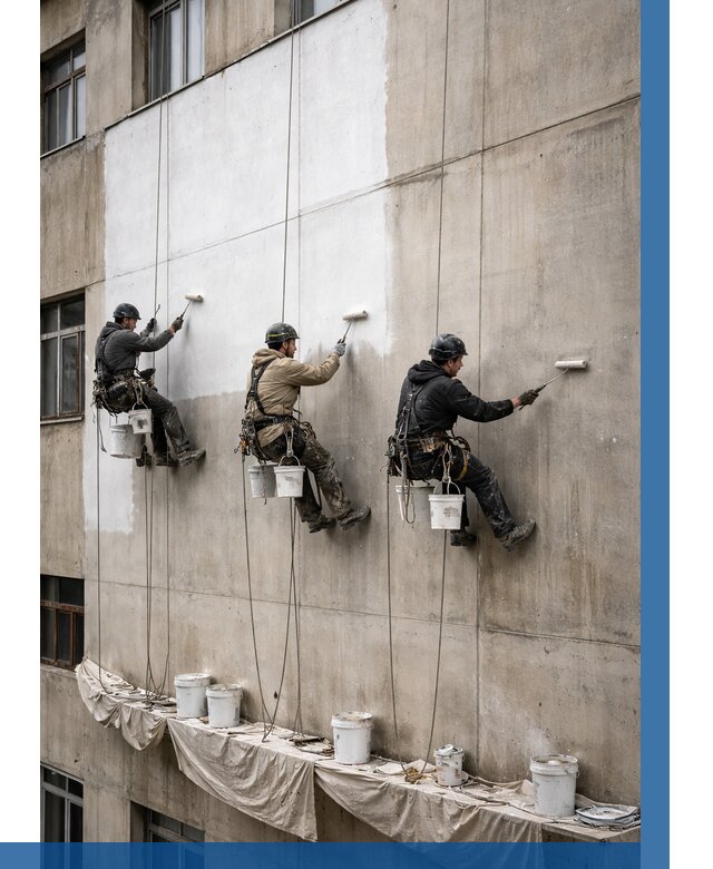 Покраска бетонного фасада в Гусе-Хрустальном от 374 р за м2 | ВЫСОТНИК-Гсь