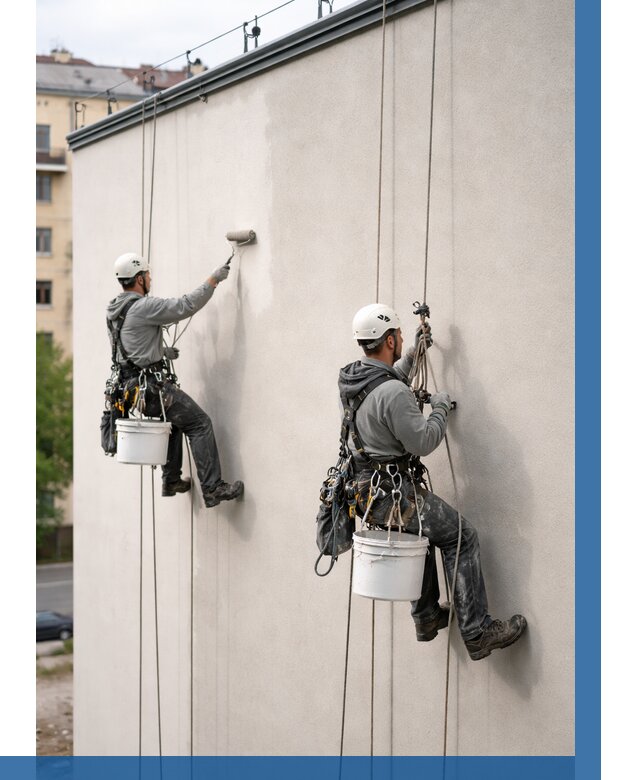 Покраска оштукатуренного фасада в Гусе-Хрустальном от 342 р. | ВЫСОТНИК-Гсь