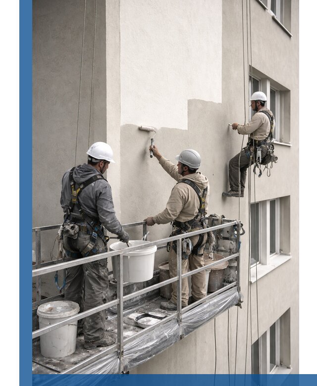 Покраска оштукатуренного фасада в Гусе-Хрустальном под ключ с гарантией