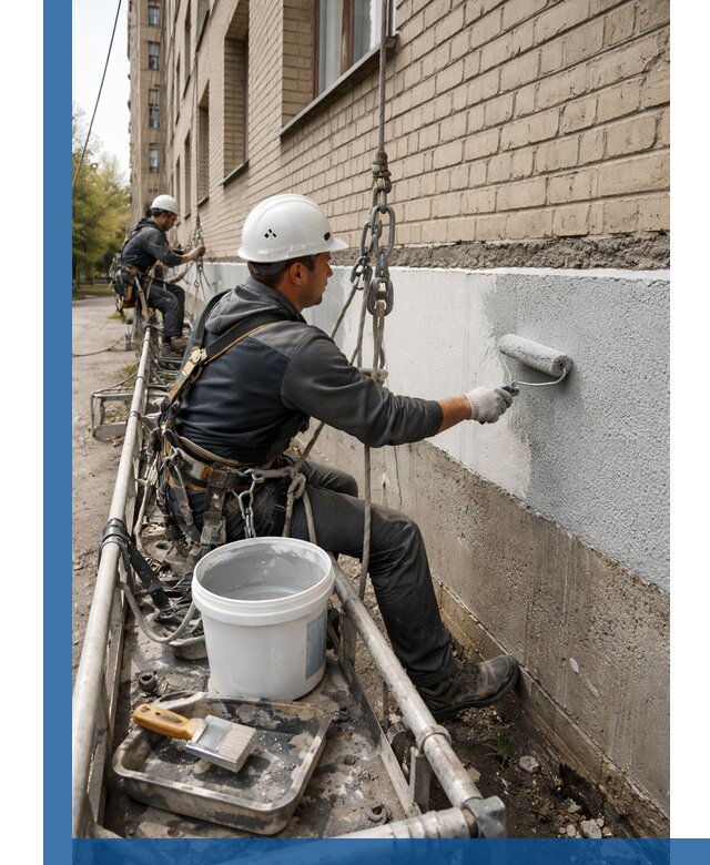 Окраска цоколя здания в Гусе-Хрустальном профессионально и надежно