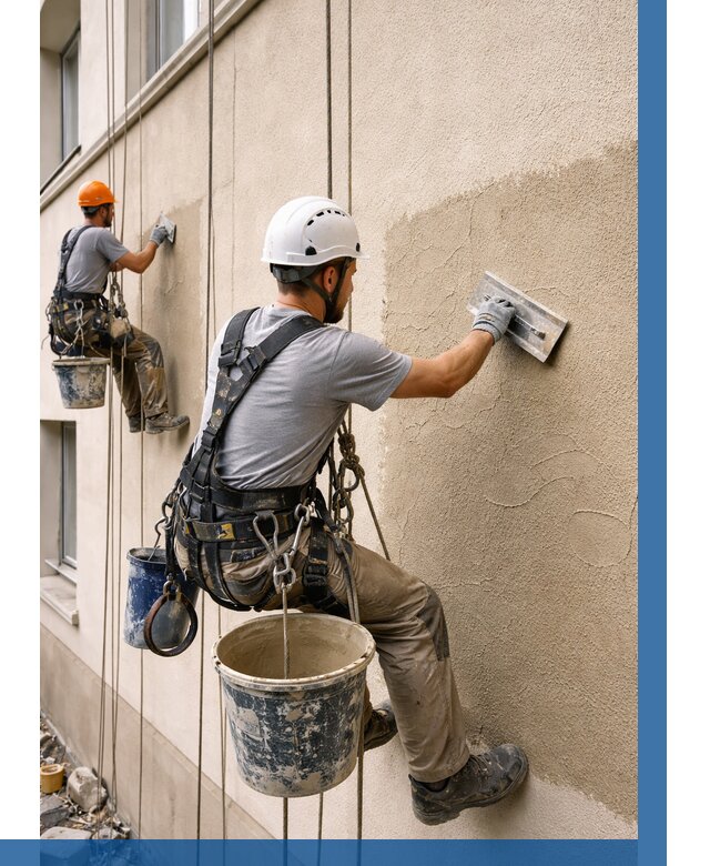 Декоративная штукатурка фасада в Гусе-Хрустальном от 1284 р. | ВЫСОТНИК-Гсь