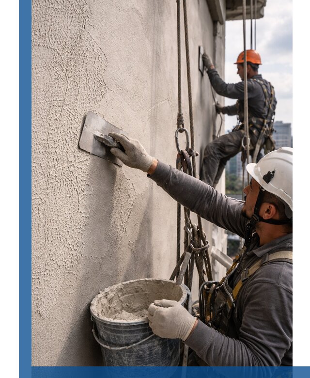 Декоративная штукатурка фасада с утеплением и защитой в Гусе-Хрустальном