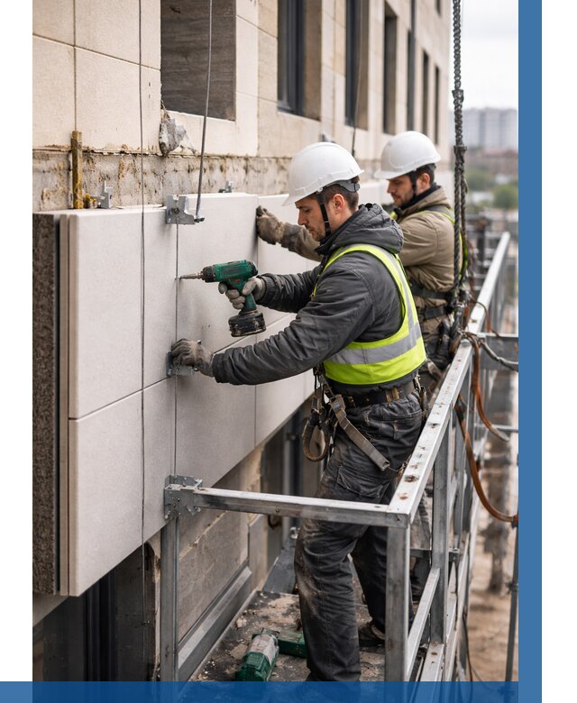 Монтаж фасадных термопанелей в Гусе-Хрустальном от 1605 р. | ВЫСОТНИК-Гсь
