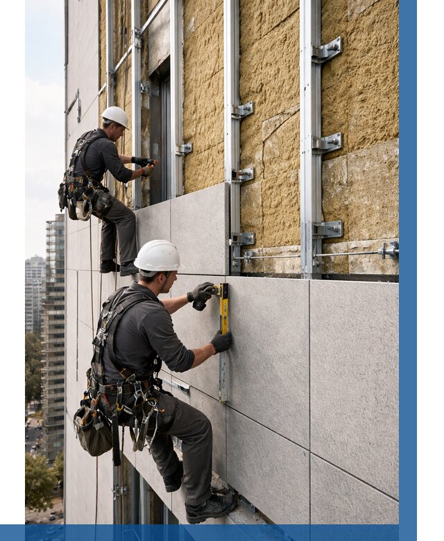 Монтаж вентилируемого фасада в Гусе-Хрустальном от 3744 р. | ВЫСОТНИК-Гсь