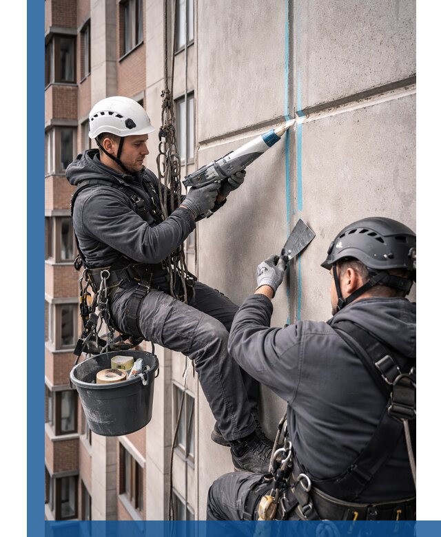 Вторичная герметизация швов фасада и кровли в Гусе-Хрустальном