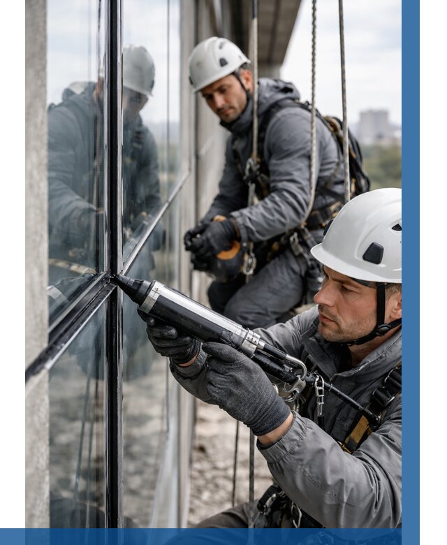 Герметизация витражных швов в Гусе-Хрустальном от 695 р. | ВЫСОТНИК-Гсь