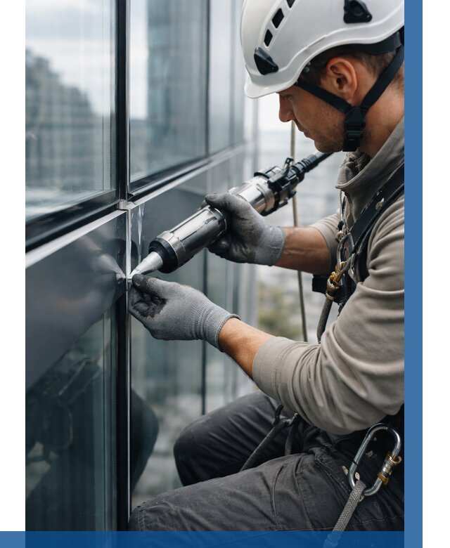 Герметизация стыков витража в Гусе-Хрустальном от 1284 р. | ВЫСОТНИК-Гсь