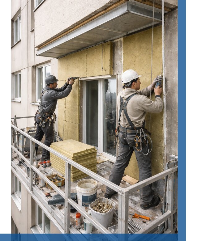 Утепление балкона снаружи в Гусе-Хрустальном от 1712 р. под ключ ВЫСОТНИК-Гсь