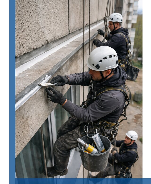 Герметизация примыкания балкона в Гусе-Хрустальном под ключ с гарантией