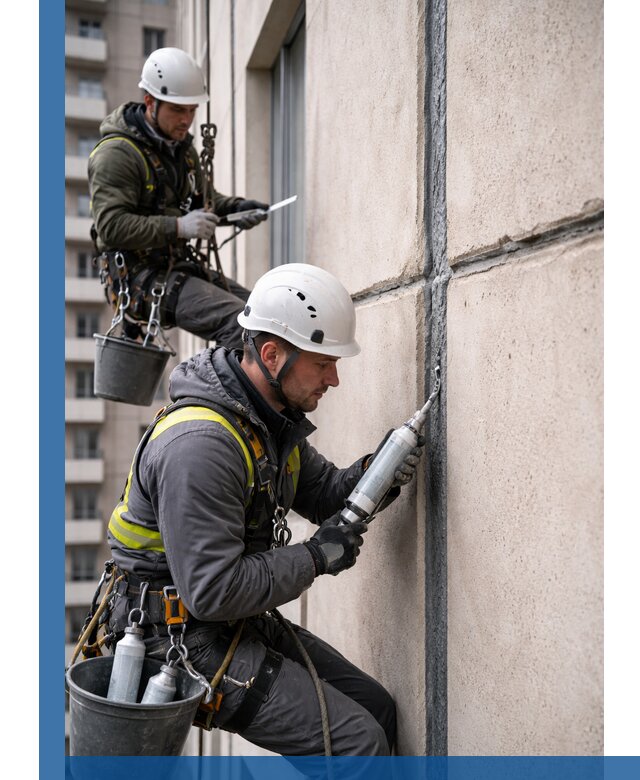 Герметизация деформационных швов фасада в Гусе-Хрустальном качественно