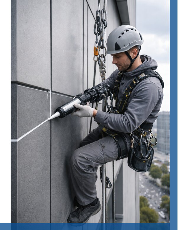 Герметизация стыков фасадных панелей в Гусе-Хрустальном от 6954 р.| ВЫСОТНИК-Гсь