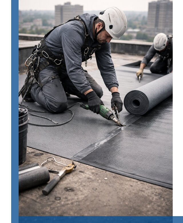 Ремонт мягкой кровли в Гусе-Хрустальном с выездом промальпинистов