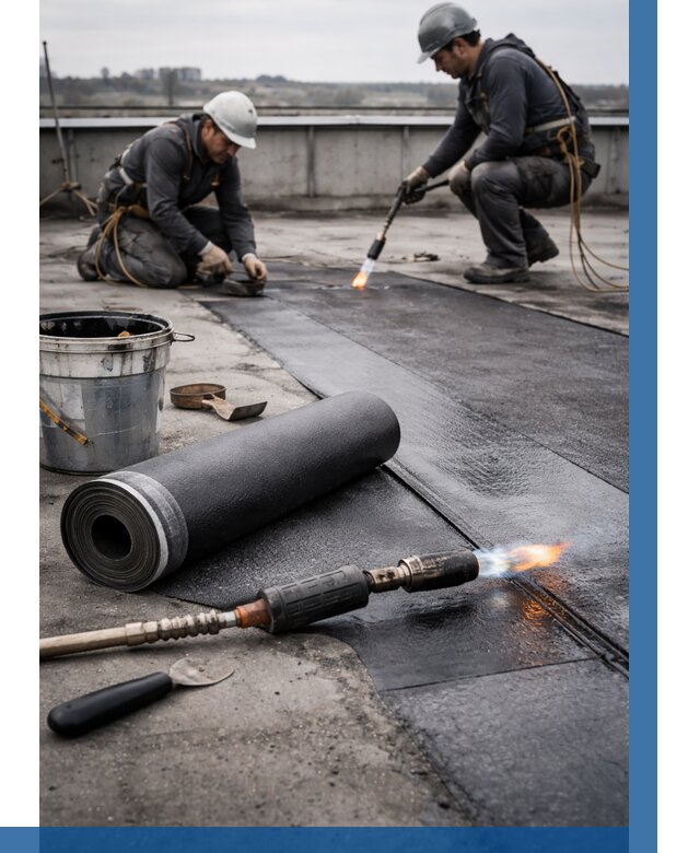 Ремонт рулонной кровли в Гусе-Хрустальном от 695 р. | ВЫСОТНИК-Гсь