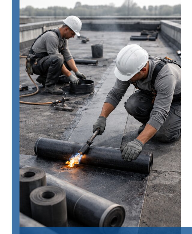 Ремонт рулонной кровли в Гусе-Хрустальном герметизация и восстановление