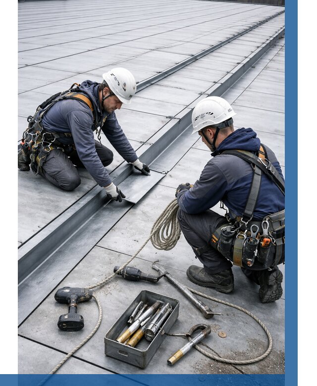 Ремонт фальцевой кровли в Гусе-Хрустальном от 749 р. | ВЫСОТНИК-Гсь