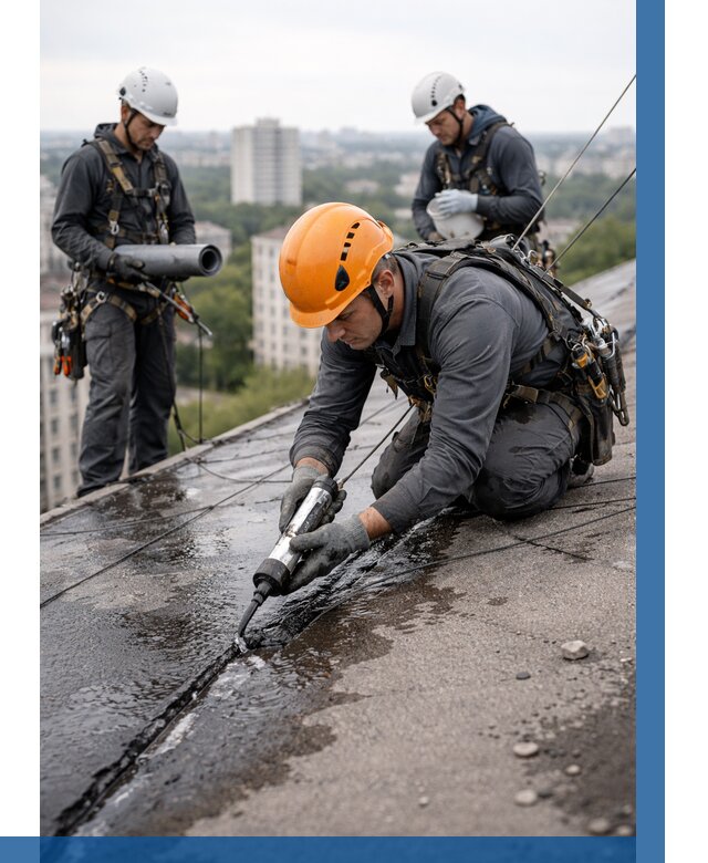 Устранение протечек кровли в Гусе-Хрустальном от 12838 р. | ВЫСОТНИК-Гсь