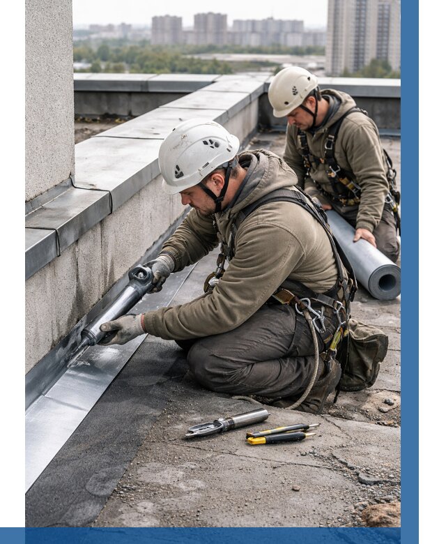 Ремонт кровельных примыканий в Гусе-Хрустальном от 1284 р. | ВЫСОТНИК-Гсь