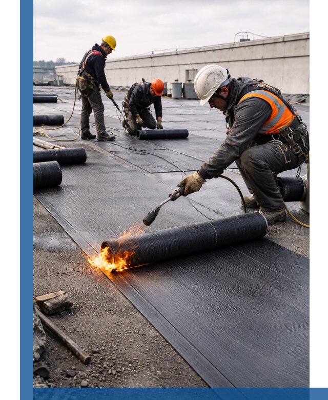 Монтаж наплавляемой кровли в Гусе-Хрустальном профессионально