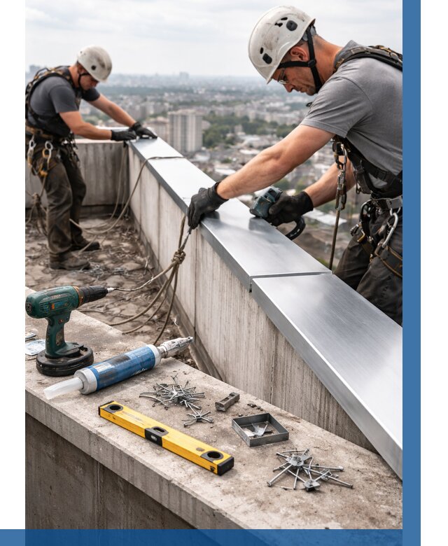 Монтаж парапетных крышек в Гусе-Хрустальном от 856 р. | ВЫСОТНИК-Гсь