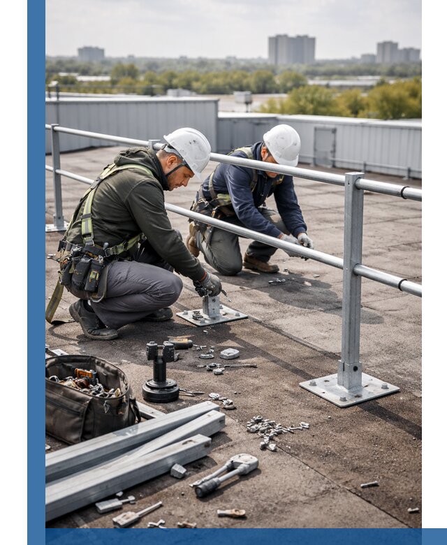 Монтаж кровельного ограждения в Гусе-Хрустальном под ключ с гарантией