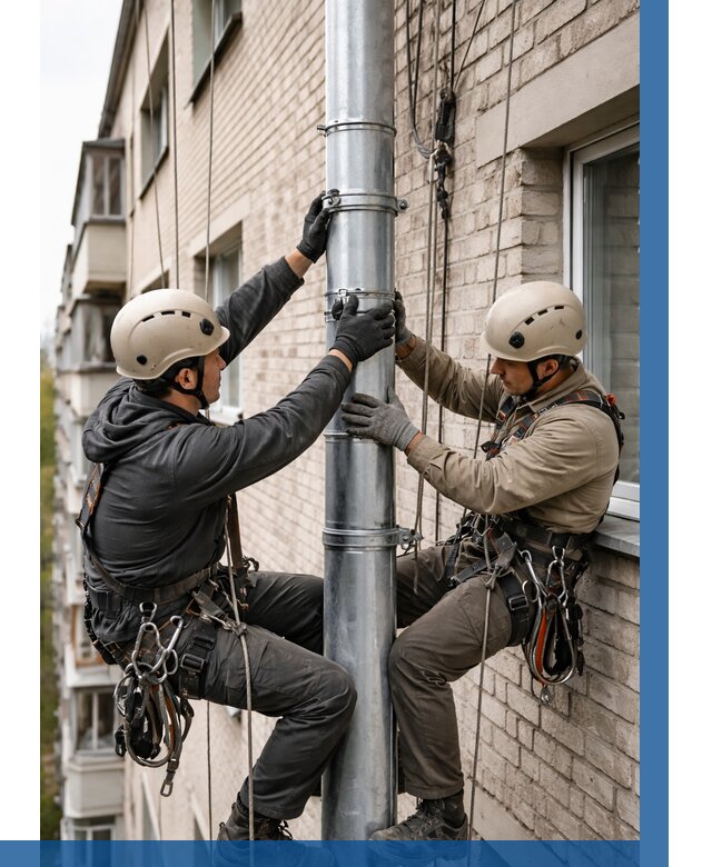 Замена водосточных труб в Гусе-Хрустальном от 6954 р. | ВЫСОТНИК-Гсь