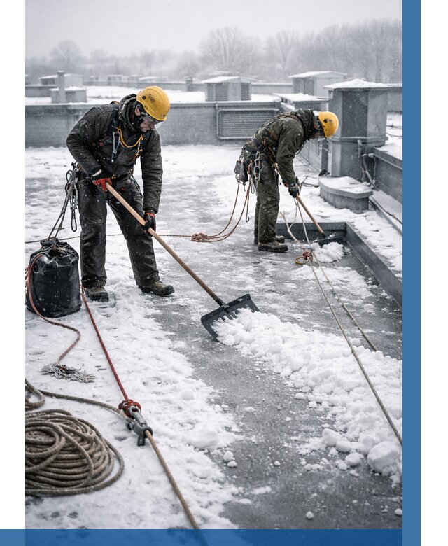 Очистка крыши от снега в Гусе-Хрустальном от 8024 р. | ВЫСОТНИК-Гсь