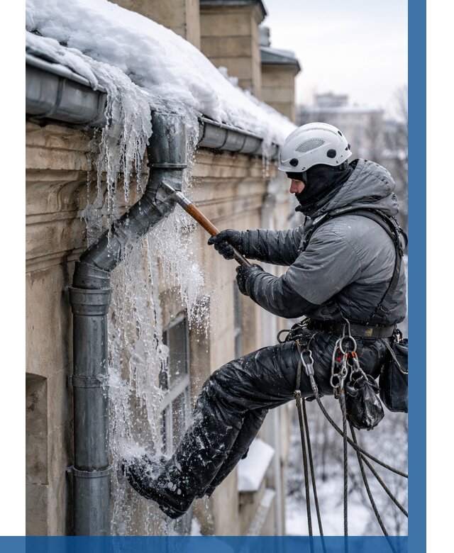 Очистка водостоков от льда в Гусе-Хрустальном от 3744 р. | ВЫСОТНИК-Гсь