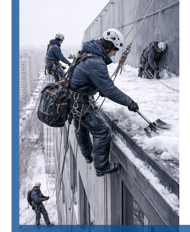 Абонентское обслуживание кровли зимой в Гусе-Хрустальном регулярный уход