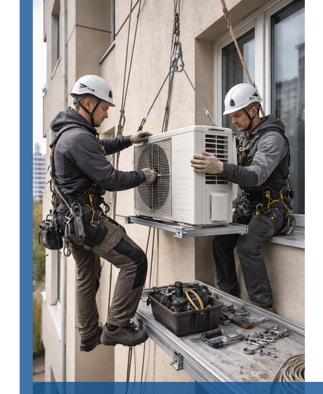 Перенос внешнего блока кондиционера в Гусе-Хрустальном с монтажом и крепежом