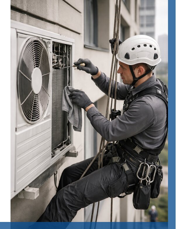 Обслуживание внешнего блока кондиционера в Гусе-Хрустальном от 2888 р.ВЫСОТНИК-Гсь