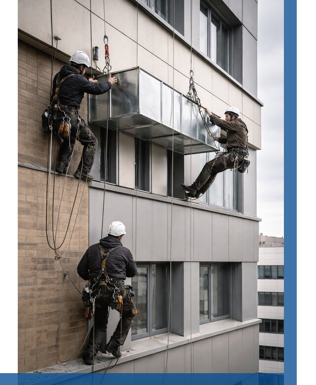 Монтаж воздуховодов на фасаде в Гусе-Хрустальном от 1605 р. | ВЫСОТНИК-Гсь