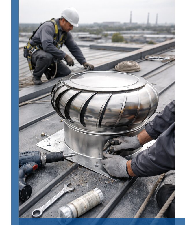 Установка дефлекторов на кровле в Гусе-Хрустальном профессионально