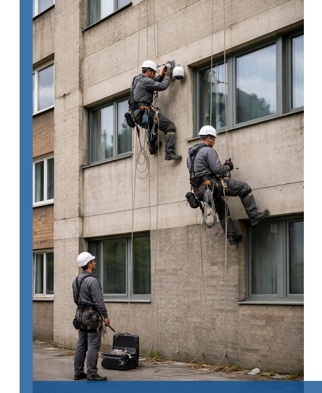 Монтаж фасадных камер видеонаблюдения в Гусе-Хрустальном под ключ