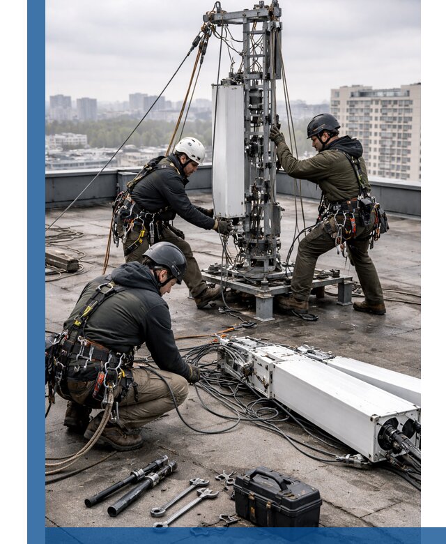 Демонтаж антенн на крыше зданий в Гусе-Хрустальном с гарантией