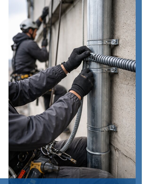 Монтаж гофры для кабеля в Гусе-Хрустальном от 321 р. | ВЫСОТНИК-Гсь