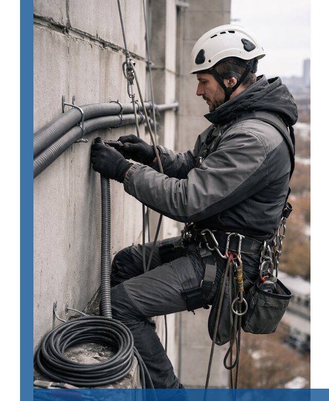 Профессиональный монтаж гофры для кабеля в Гусе-Хрустальном с гарантией