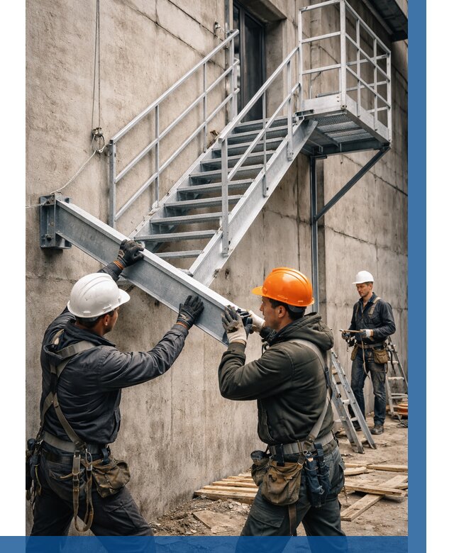 Монтаж металлических лестниц в Гусе-Хрустальном от 16047 р. | ВЫСОТНИК-Гсь